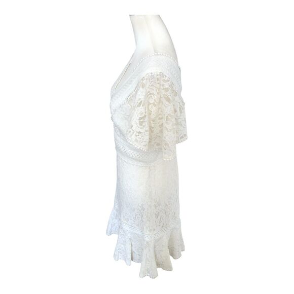Eliza J $188 V-Neck Lace Flounce‎ Sleeve Cocktail Party Wedding Guest Dress 6 - Picture 9 of 16